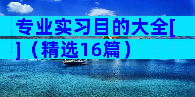 专业实习目的大全[]（精选16篇）